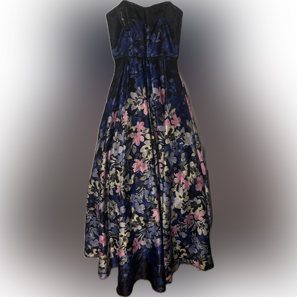 [NWT] Betsy & Adam High-Low Elegant Strapless Floral Dress - Picture 4 of 10